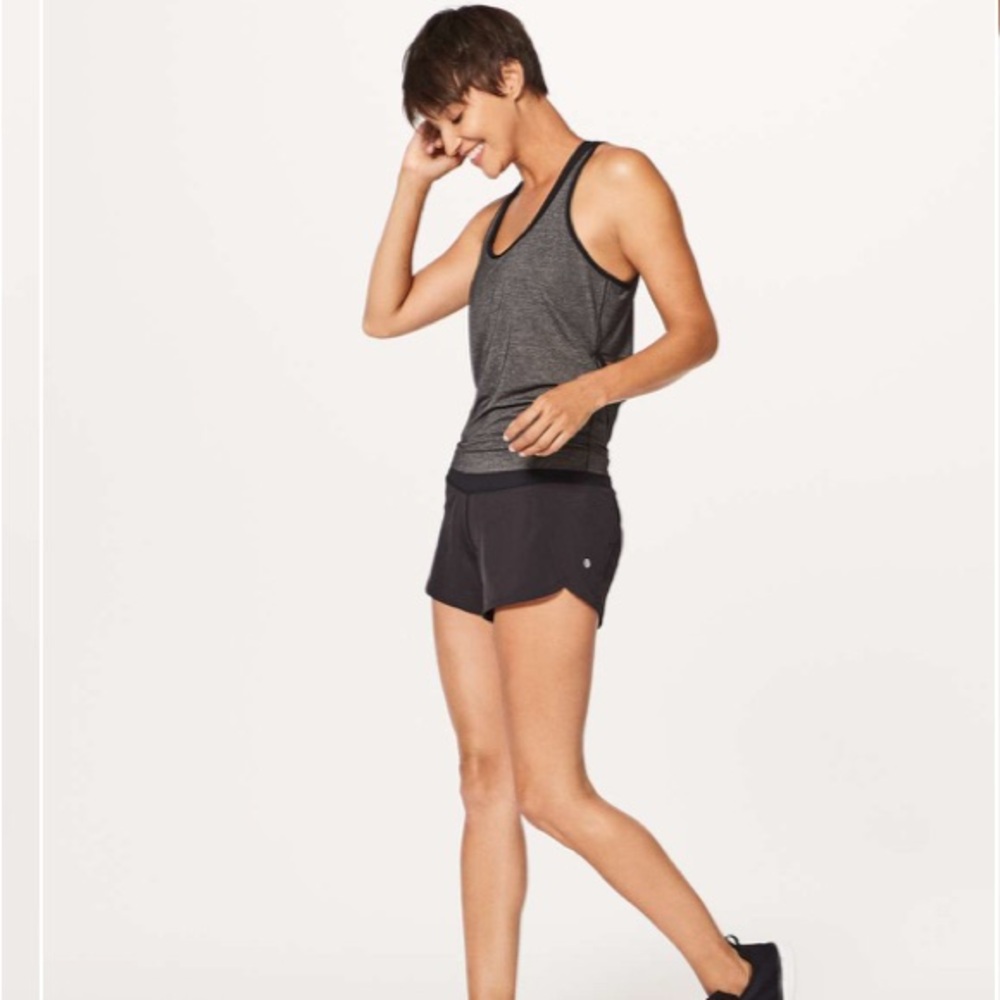 Black Lululemon Run Times Shorts 4" Inseam Size 2